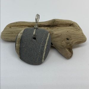 Natural wishing stone pendant